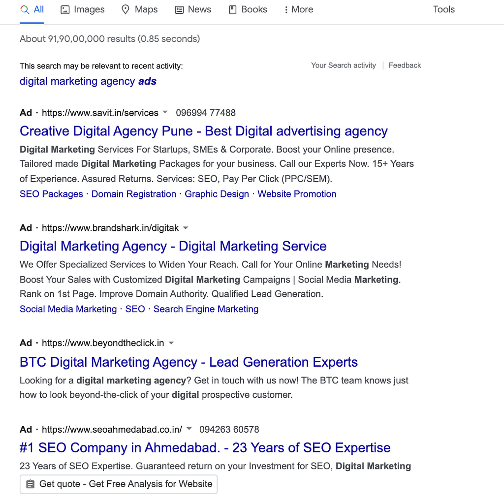 PPC search result
